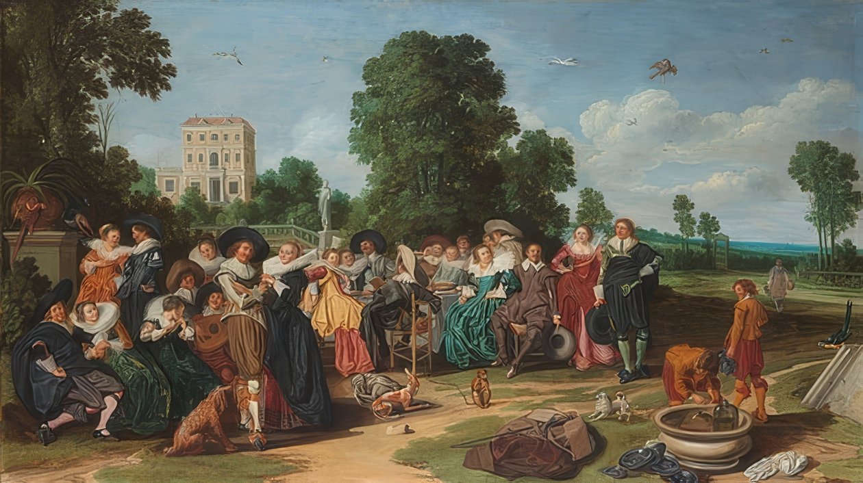 A festa do país. 1627 de Dirck Hals