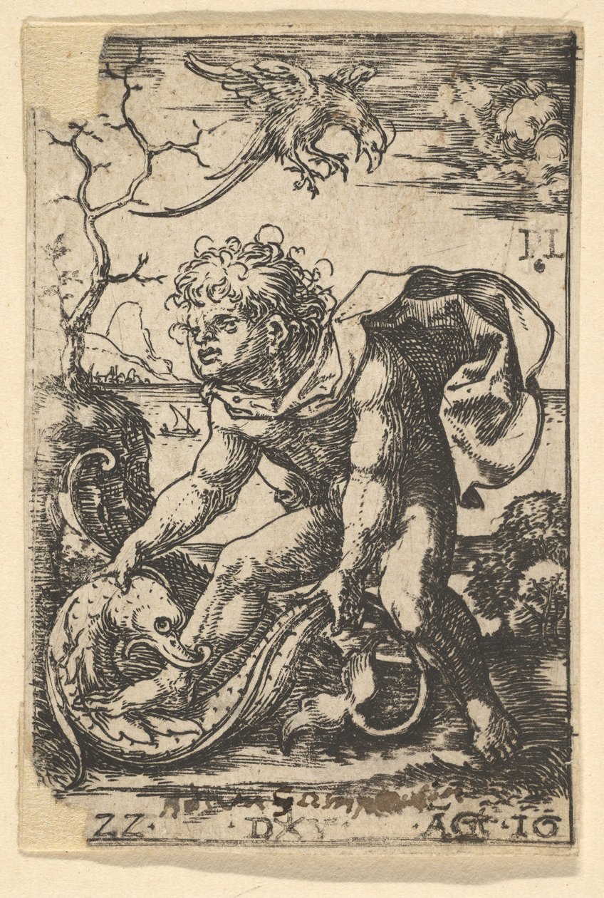 Homem com Peixe, 16 de agosto de 1522. de Dirck Vellert
