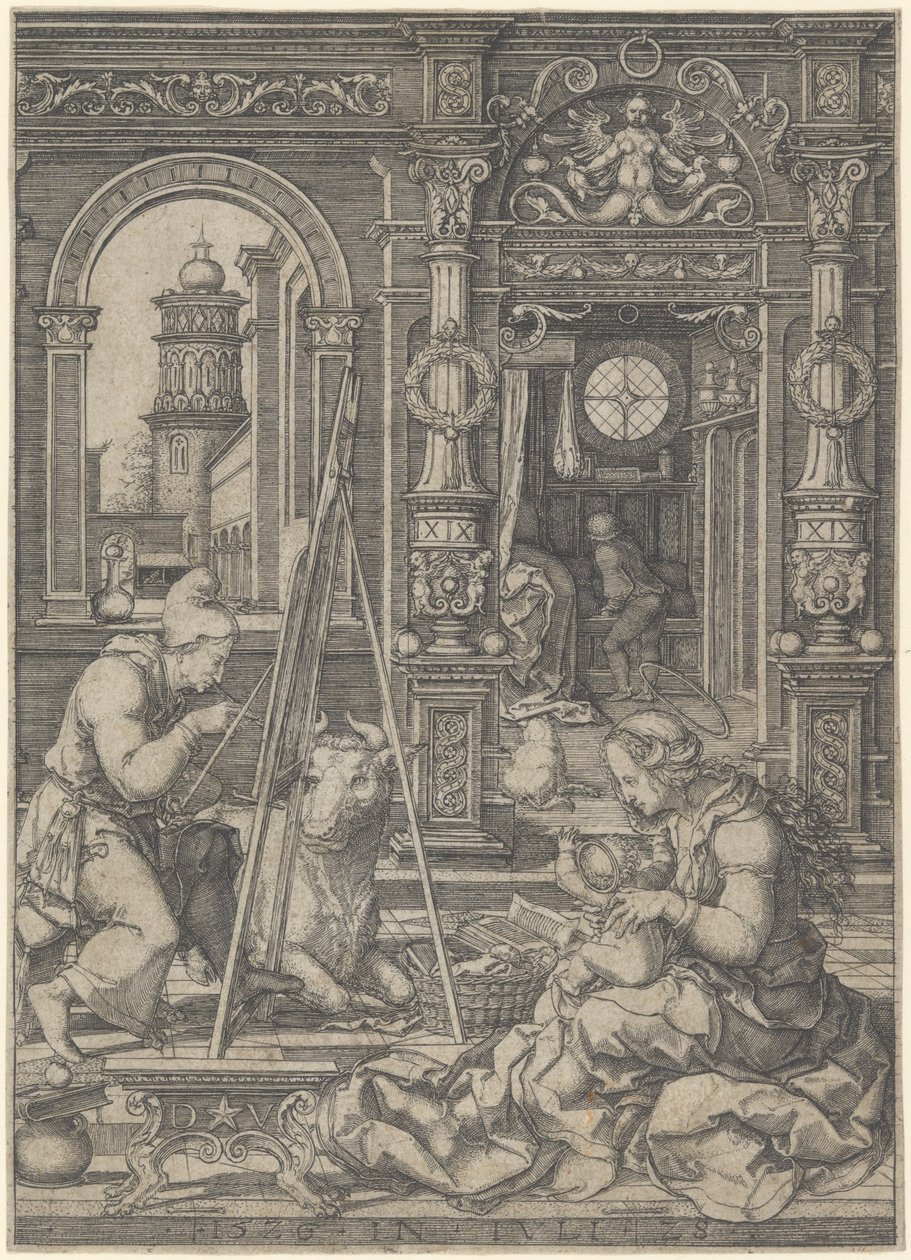 São Lucas Pintando a Virgem, 1526. de Dirck Vellert