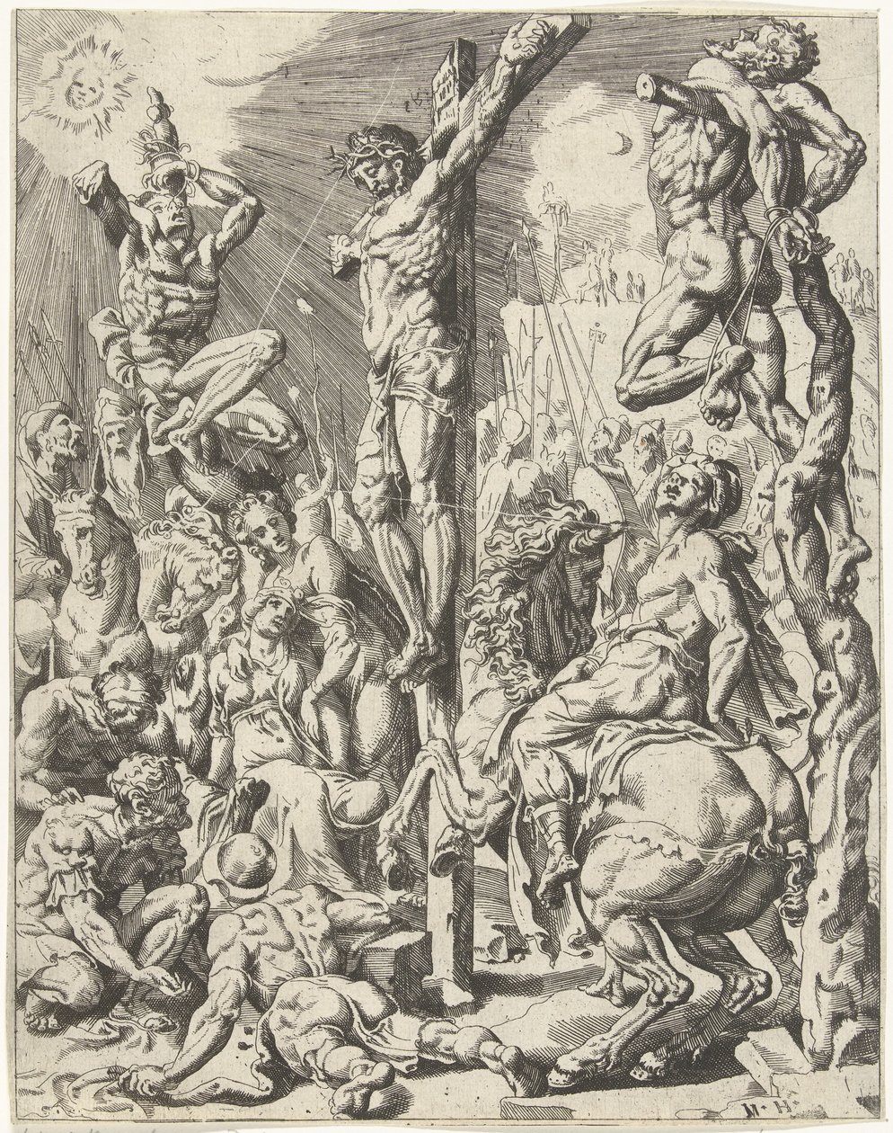 Cristo na cruz
A queda e a redenção da humanidade através da vida e da paixão de Cristo (título da série) de Dirck Volckertsz. Coornhert (attributed to)