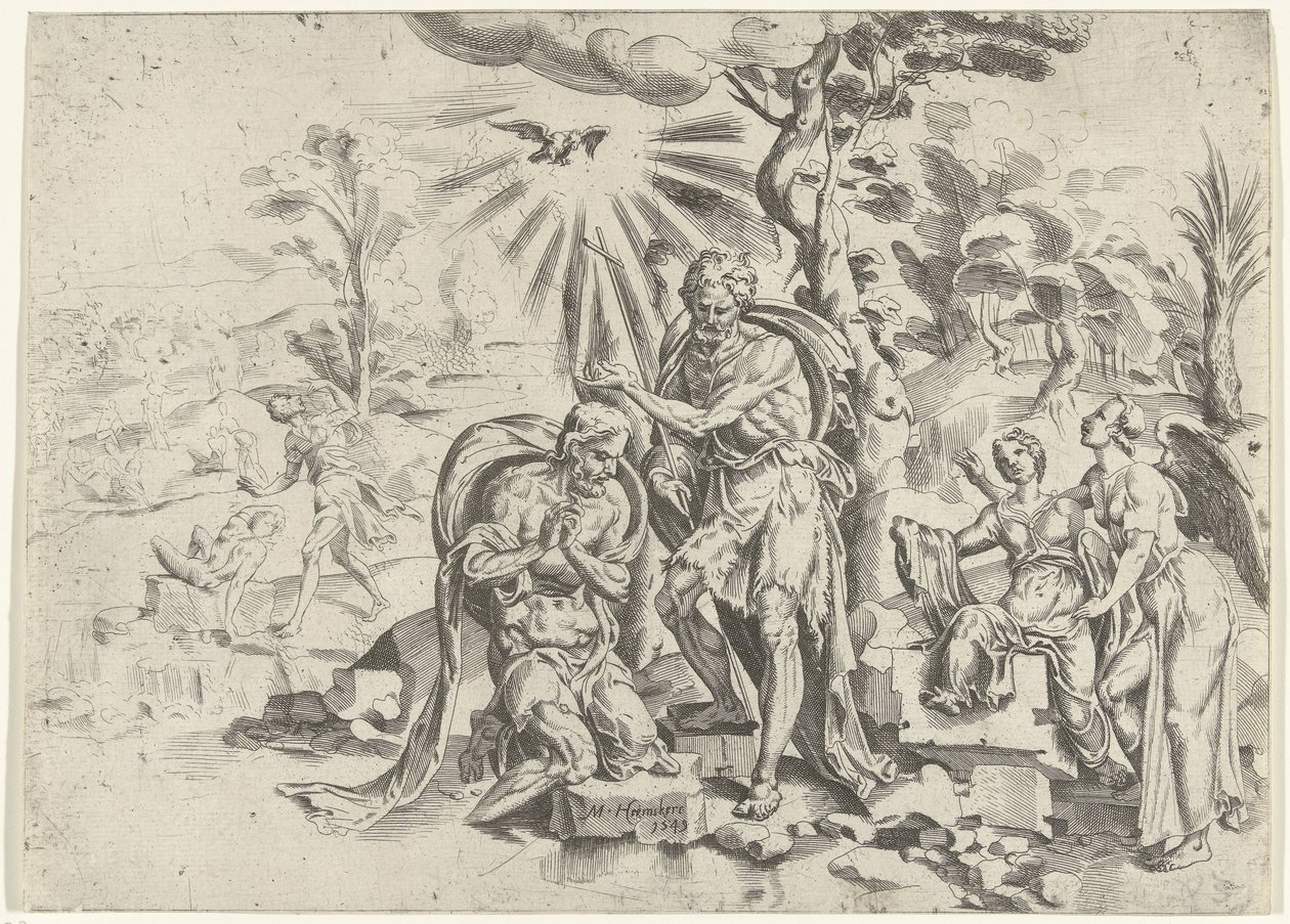 Batismo de Cristo de Dirck Volckertsz. Coornhert (attributed to)