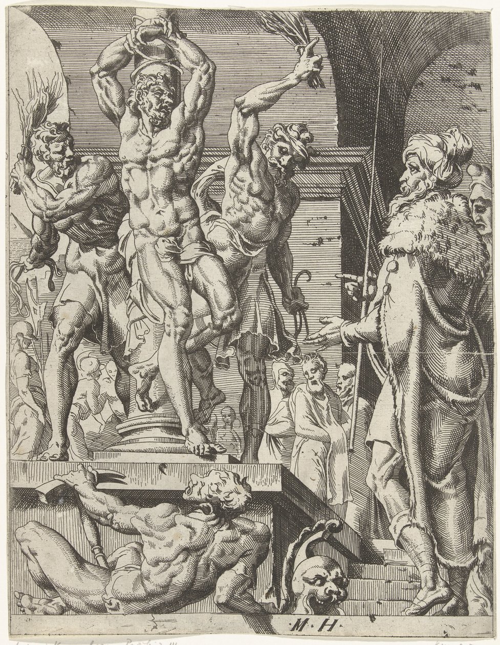 A flagelação de Cristo
A queda e a redenção da humanidade através da vida e da paixão de Cristo (título da série) de Dirck Volckertsz. Coornhert (attributed to)