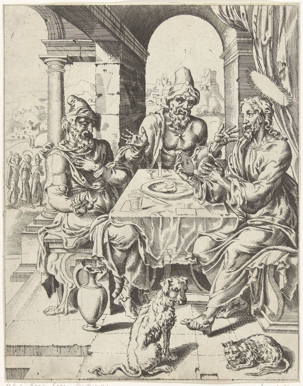 Refeição em Emaús
A queda e a redenção da humanidade através da vida e da paixão de Cristo (título da série) de Dirck Volckertsz. Coornhert (attributed to)