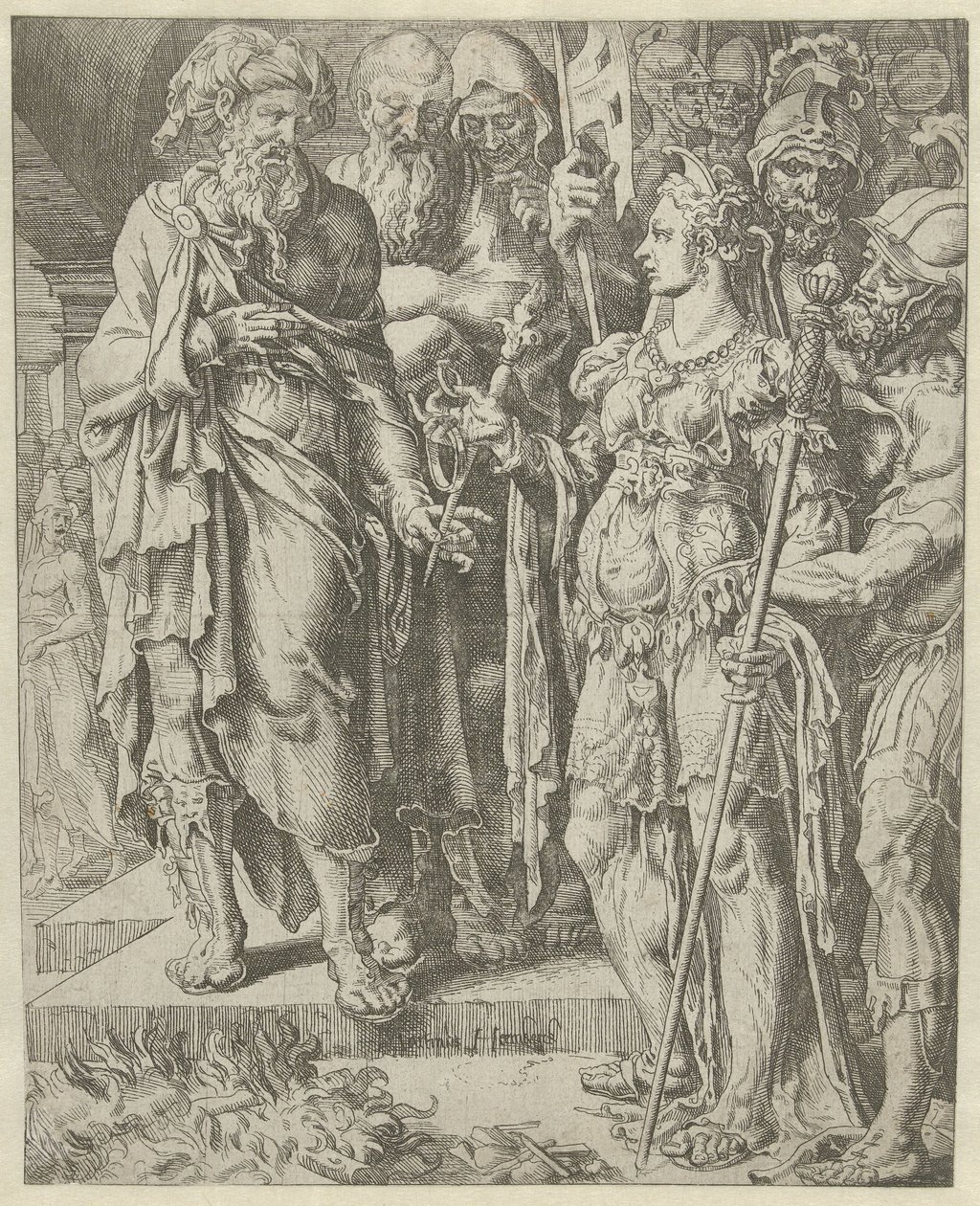 Tamar mostra a garantia
História de Judá e Tamar (título da série) de Dirck Volckertsz. Coornhert (attributed to)