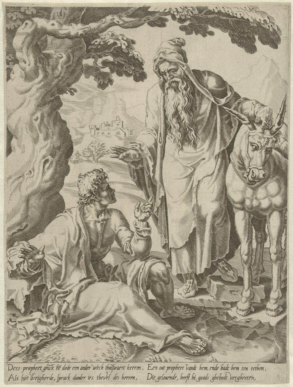 Convite do profeta ao padrinho
História do deus desobediente (título da série) de Dirck Volckertsz. Coornhert (attributed to)