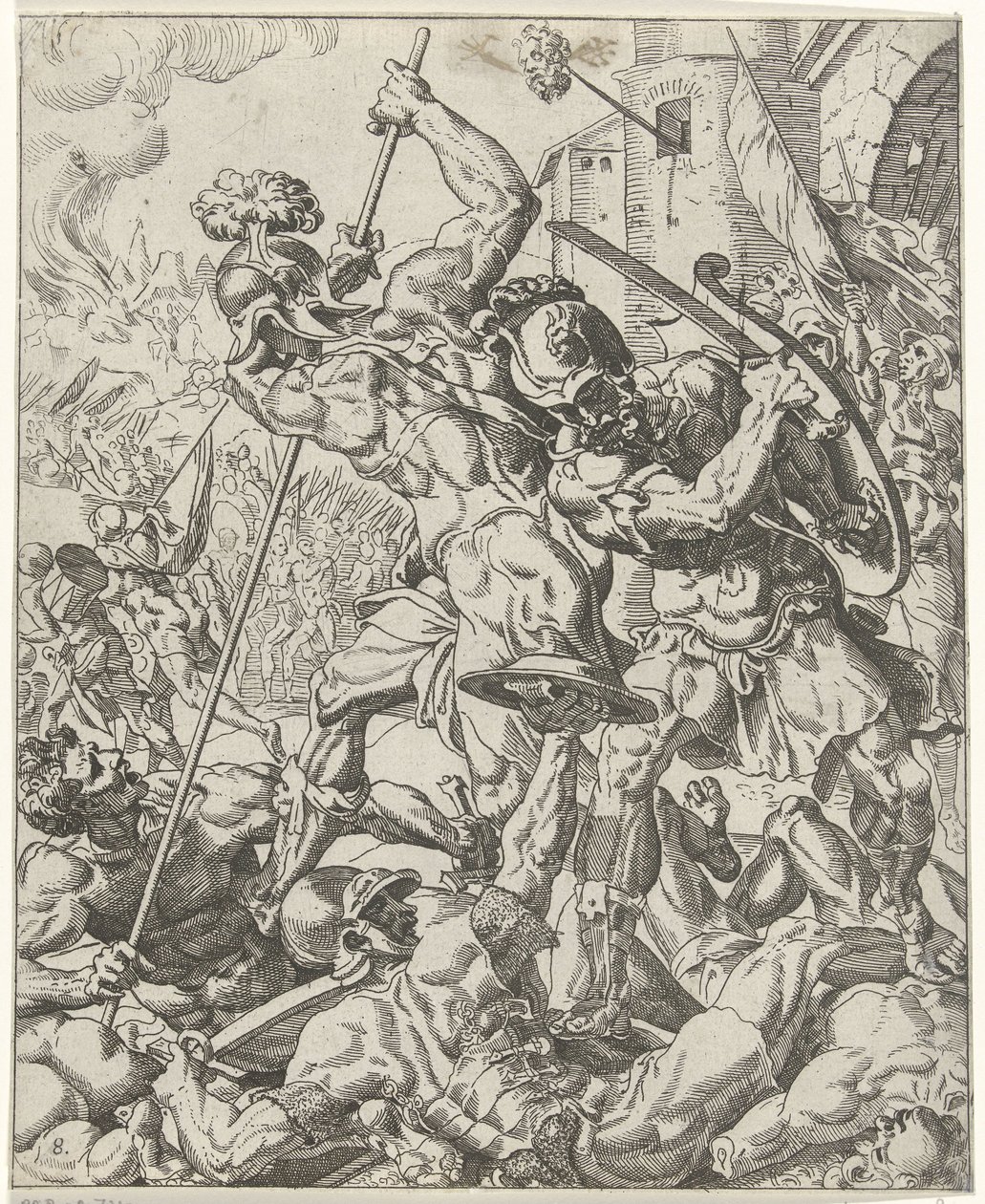 Voo do exército assírio
Judith e Holofernes (título da série) de Dirck Volckertsz. Coornhert (attributed to)
