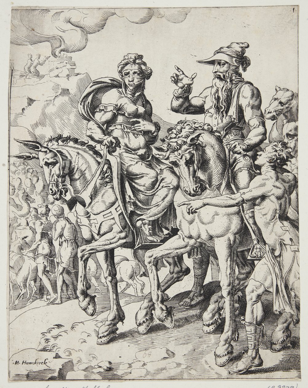 Abraão e Sara entrando no Egito de Dirck Volckertsz. Coornhert