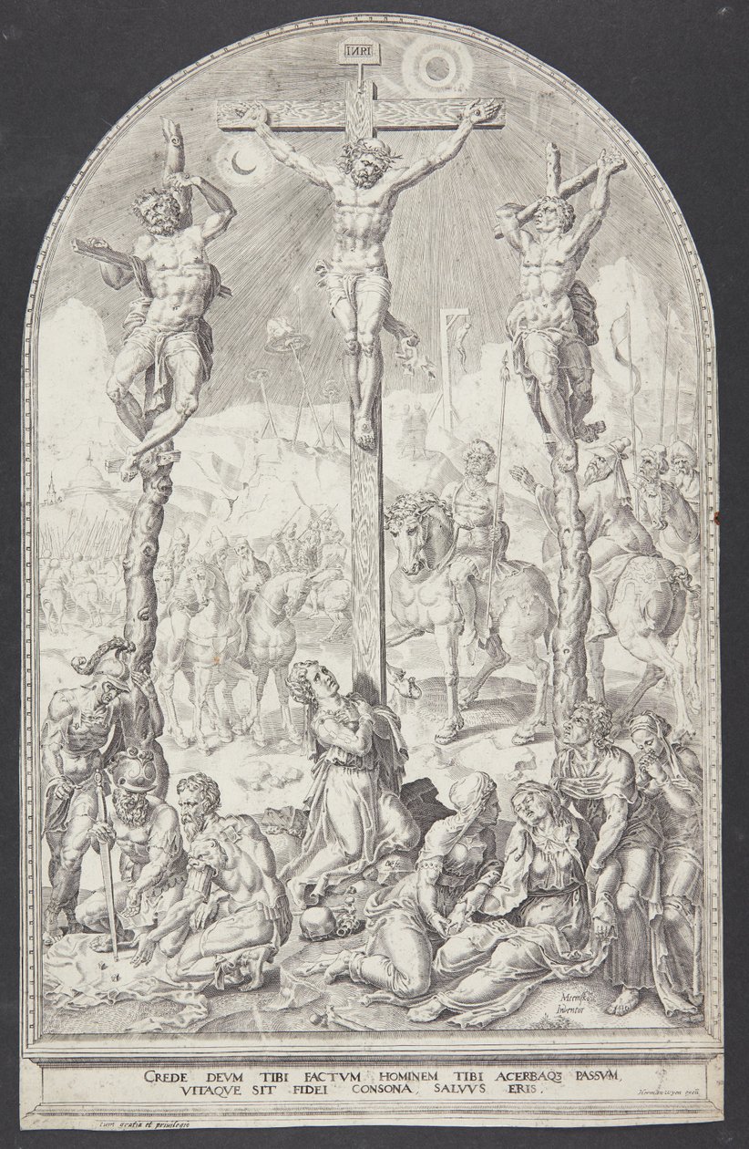 Cristo na cruz entre os dois ladrões de Dirck Volckertsz. Coornhert