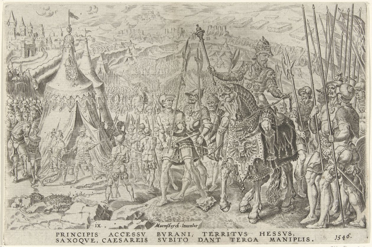 Campo Imperial em Ingolstadt, 1546
Vitórias de Carlos V (título da série)
Divi Caroli. V. imp. opt. max. victoriae, ex multis praecipuae (título da série) de Dirck Volckertsz. Coornhert