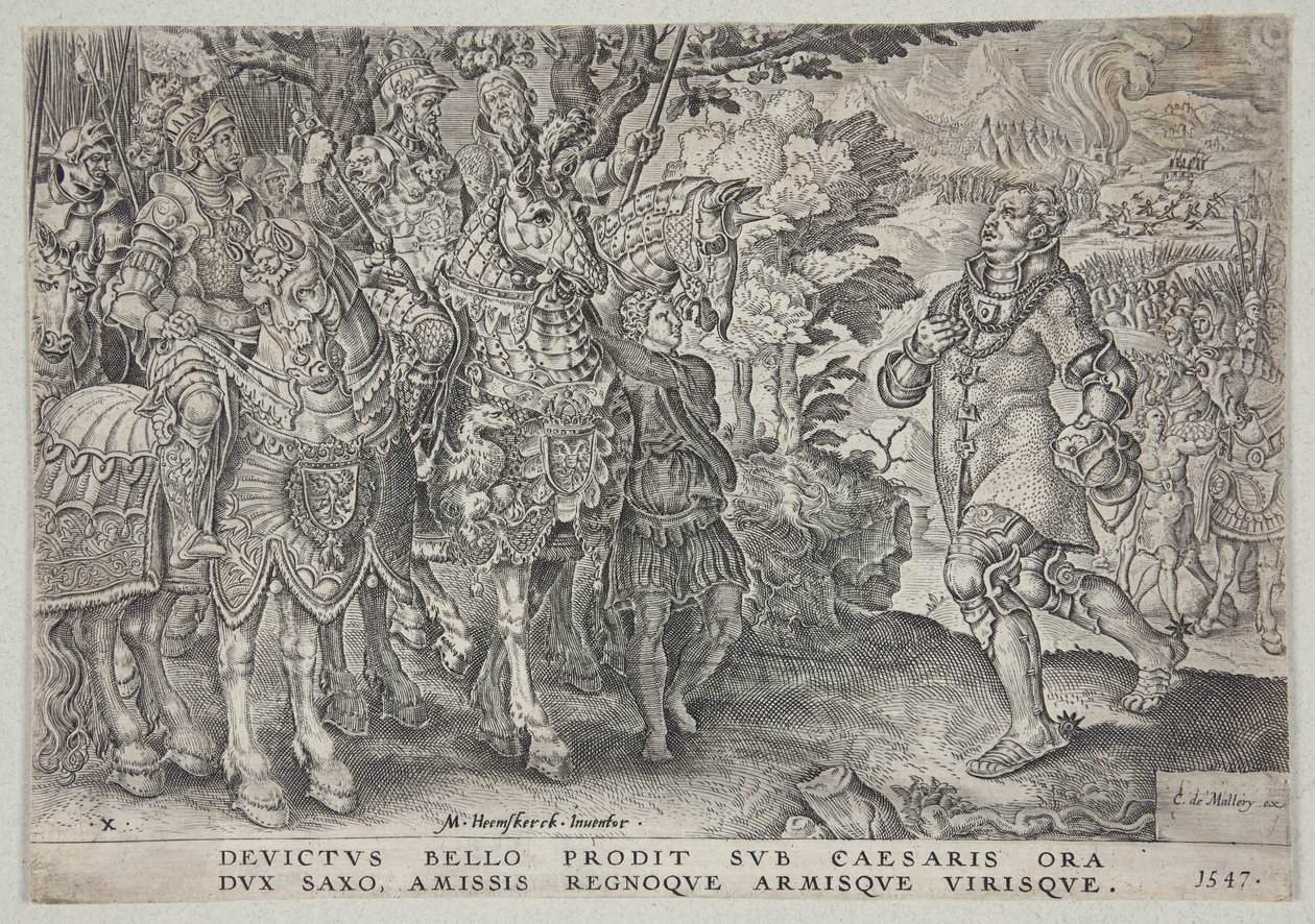 A rendição de John Frederick, Eleitor da Saxônia, após a batalha de Mühlberg de Dirck Volckertsz. Coornhert