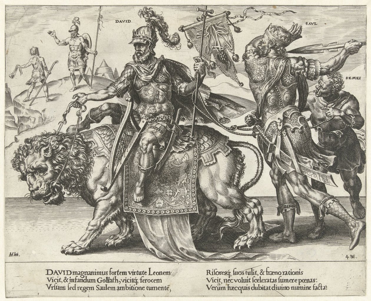 Triunfo de Davi Triumph of Patience (título da série) Patientiae Trivmphvs (título da série) de Dirck Volckertsz. Coornhert