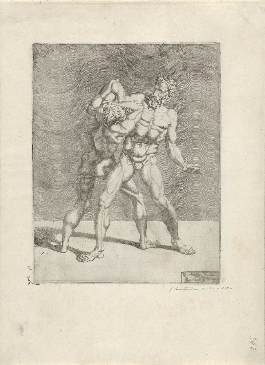 Dois lutadores
Wrestlers (título da série) de Dirck Volckertsz. Coornhert