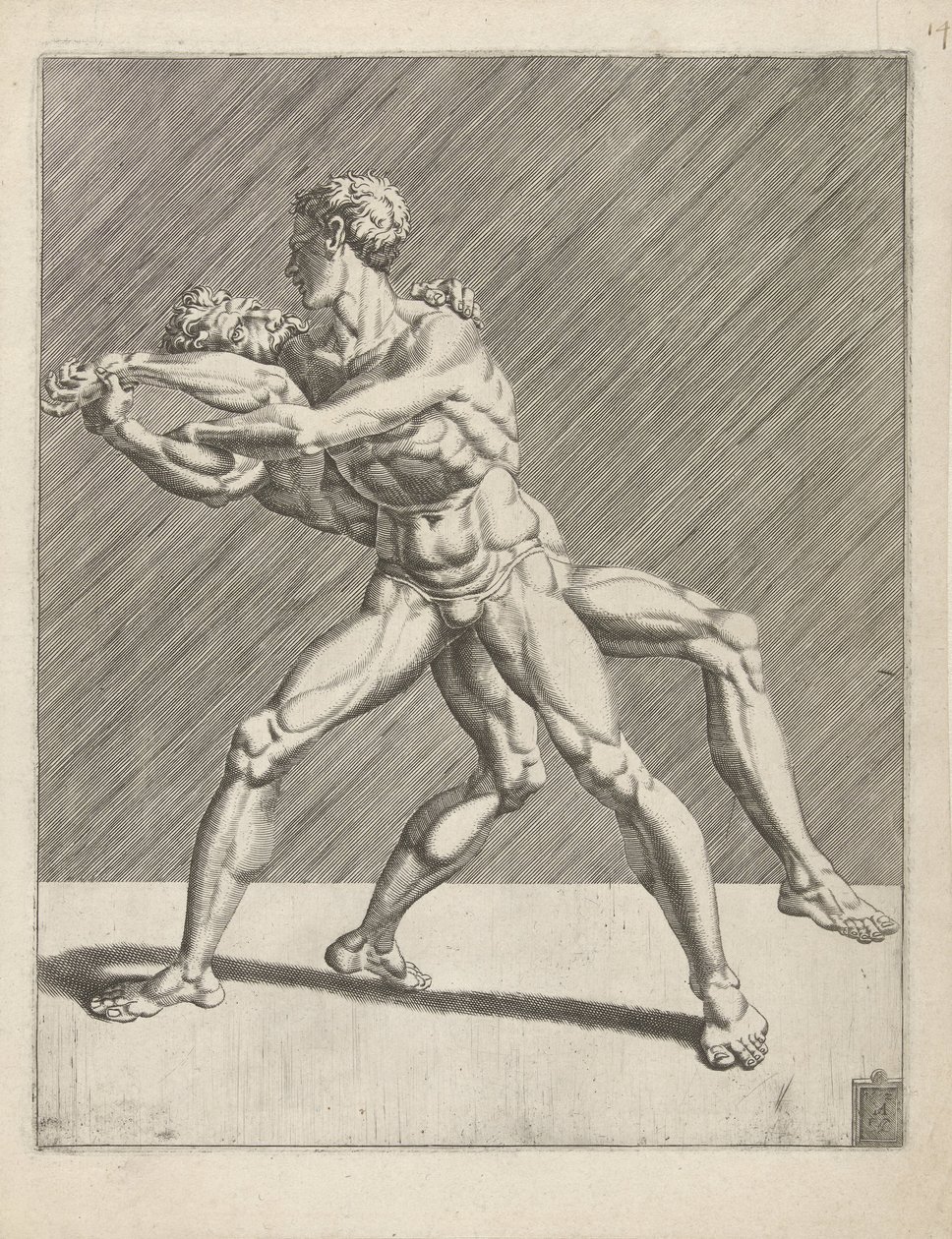 Dois lutadores
Wrestlers (título da série) de Dirck Volckertsz. Coornhert