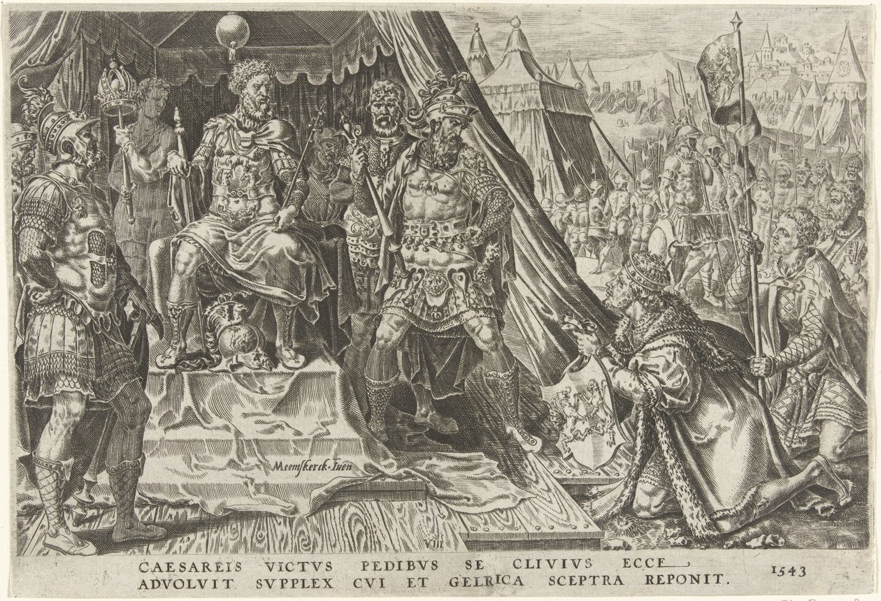 Guilherme II, Duque de Gelre, submete-se à autoridade de Carlos V, 1543 Vitórias de Carlos V (título da série) Divi Caroli. v. imp. optar. max. victoriae, ex multis praecipuae (título da série) de Dirck Volckertsz. Coornhert