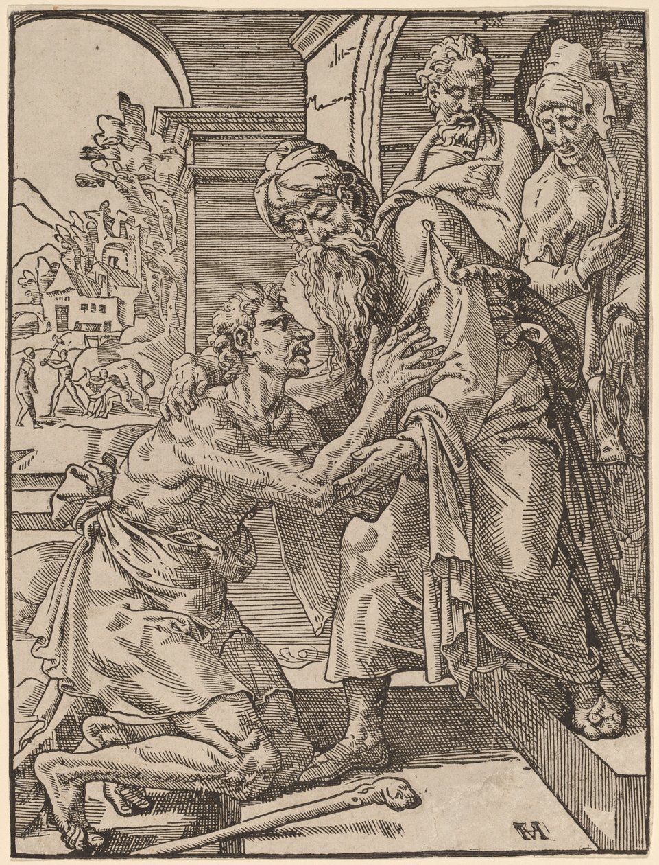 O Retorno do Filho Pródigo de Dirck Volckertz Coornhert after Maerten van Heemskerck