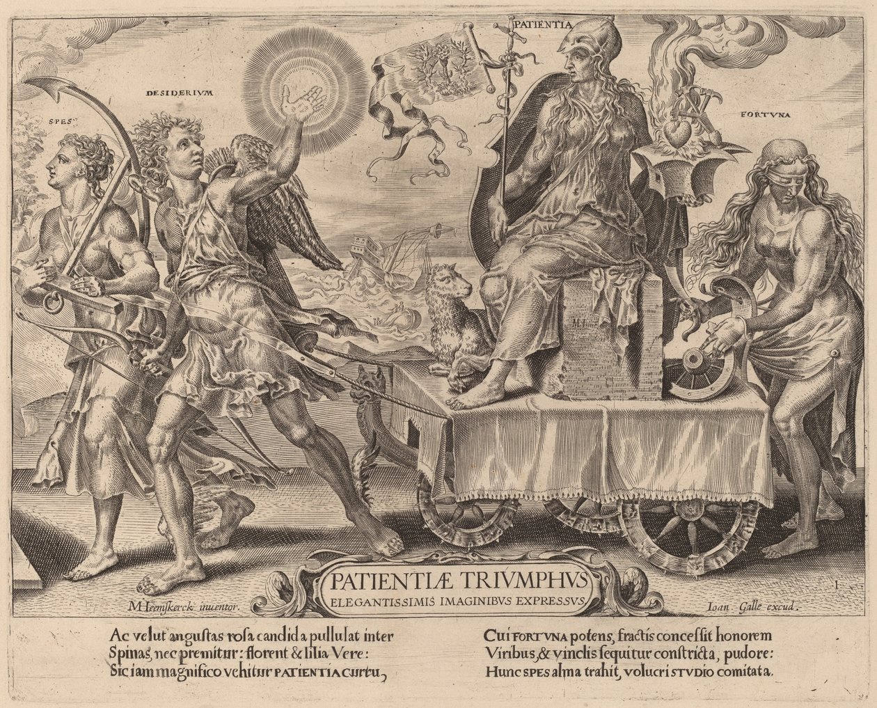 O triunfo da paciência de Dirck Volckertz Coornhert after Maerten van Heemskerck