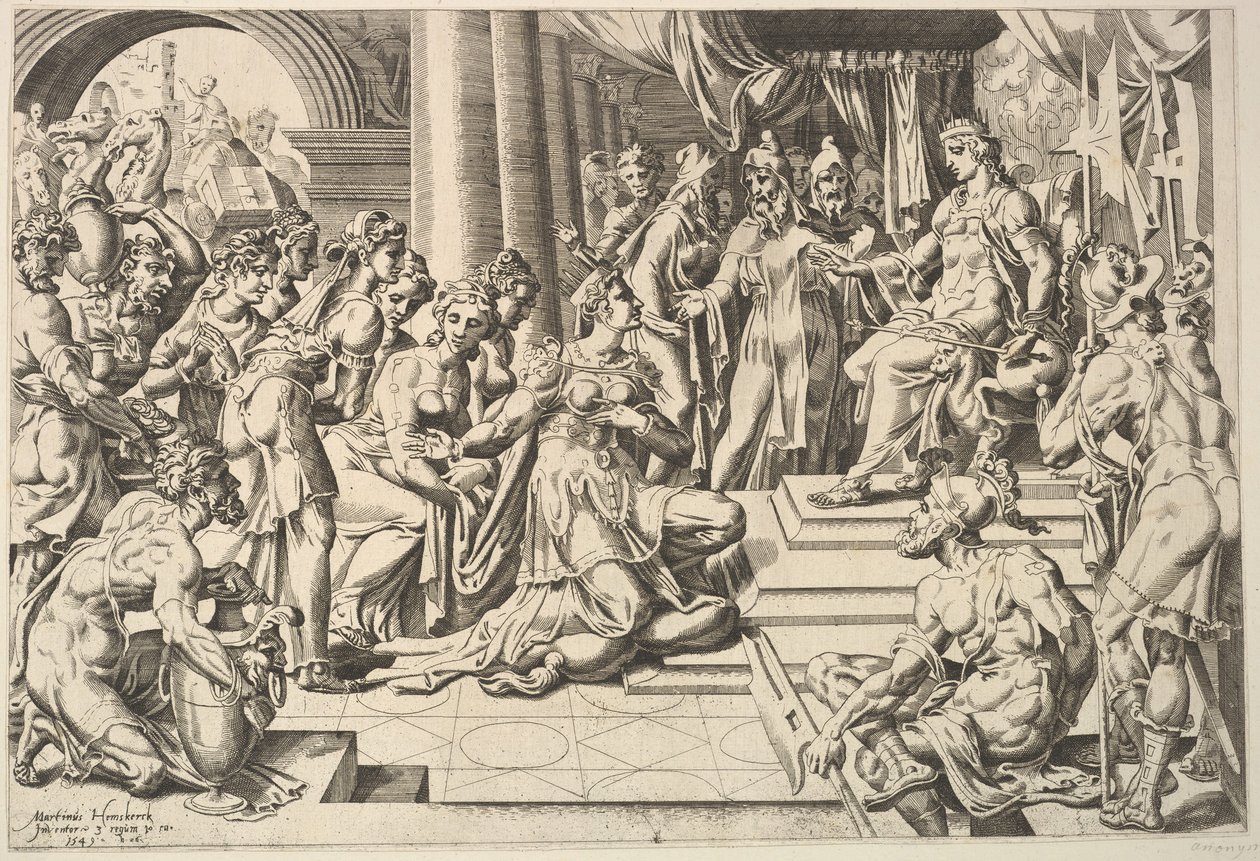 Salomão e a Rainha de Sabá, 1549. de Dirck Volkertsen Coornhert