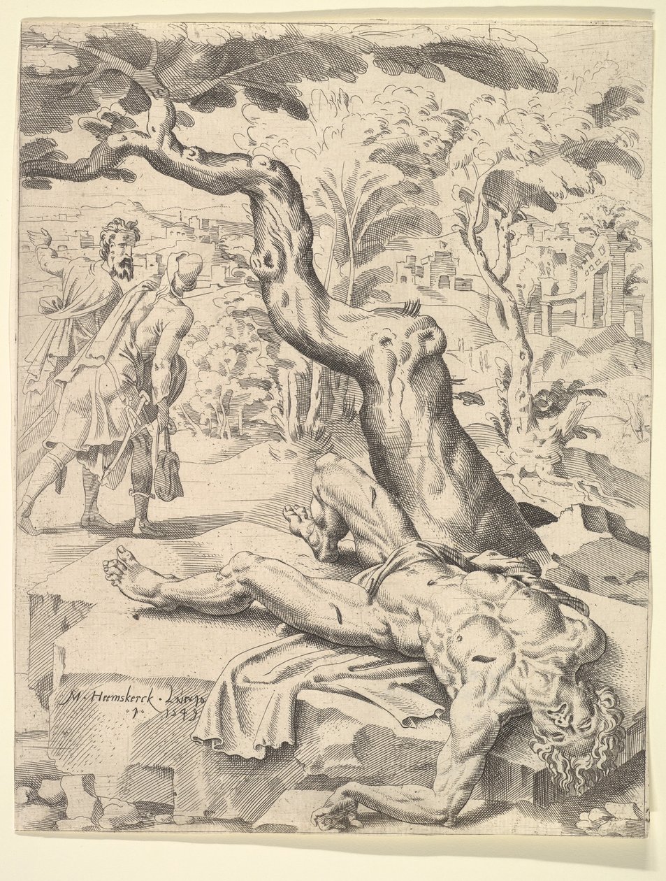 A Parábola do Bom Samaritano, 1549. de Dirck Volkertsen Coornhert