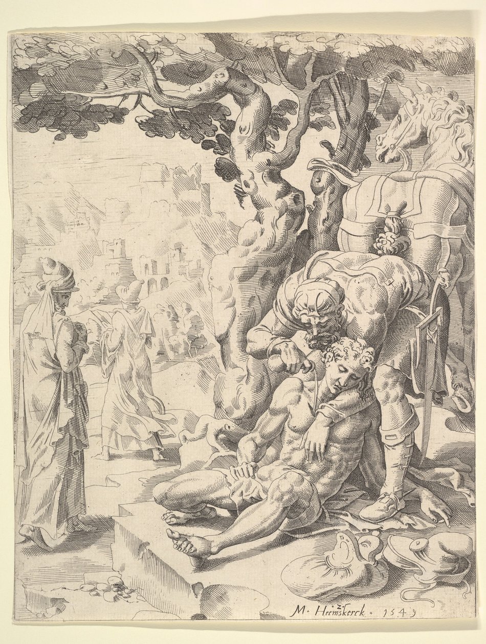 A parábola do bom samaritano, 1549. de Dirck Volkertsen Coornhert