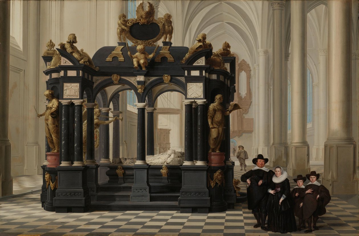 Uma Família ao lado da Tumba do Príncipe Guilherme i no Nieuwe Kerk, Delft
Uma Família ao lado do Túmulo de Willem I (William, o Silencioso) no Nieuwe Kerk, Delft de Dirck van Delen