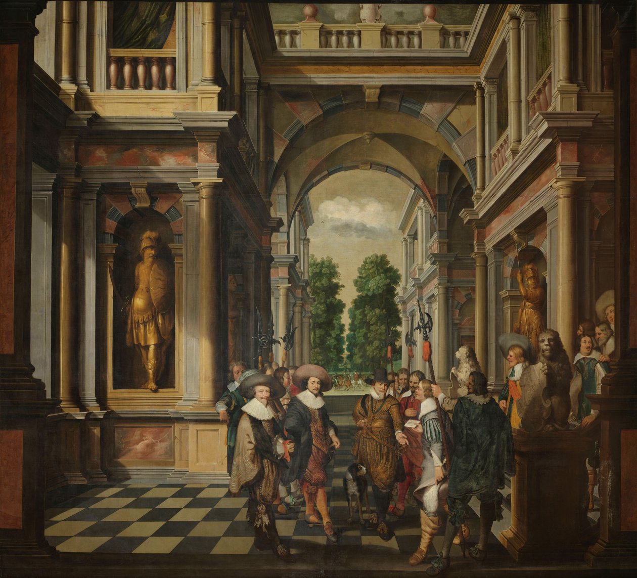 Uma Sequência Decorativa de Sete Partes: Uma Galeria de Dirck van Delen