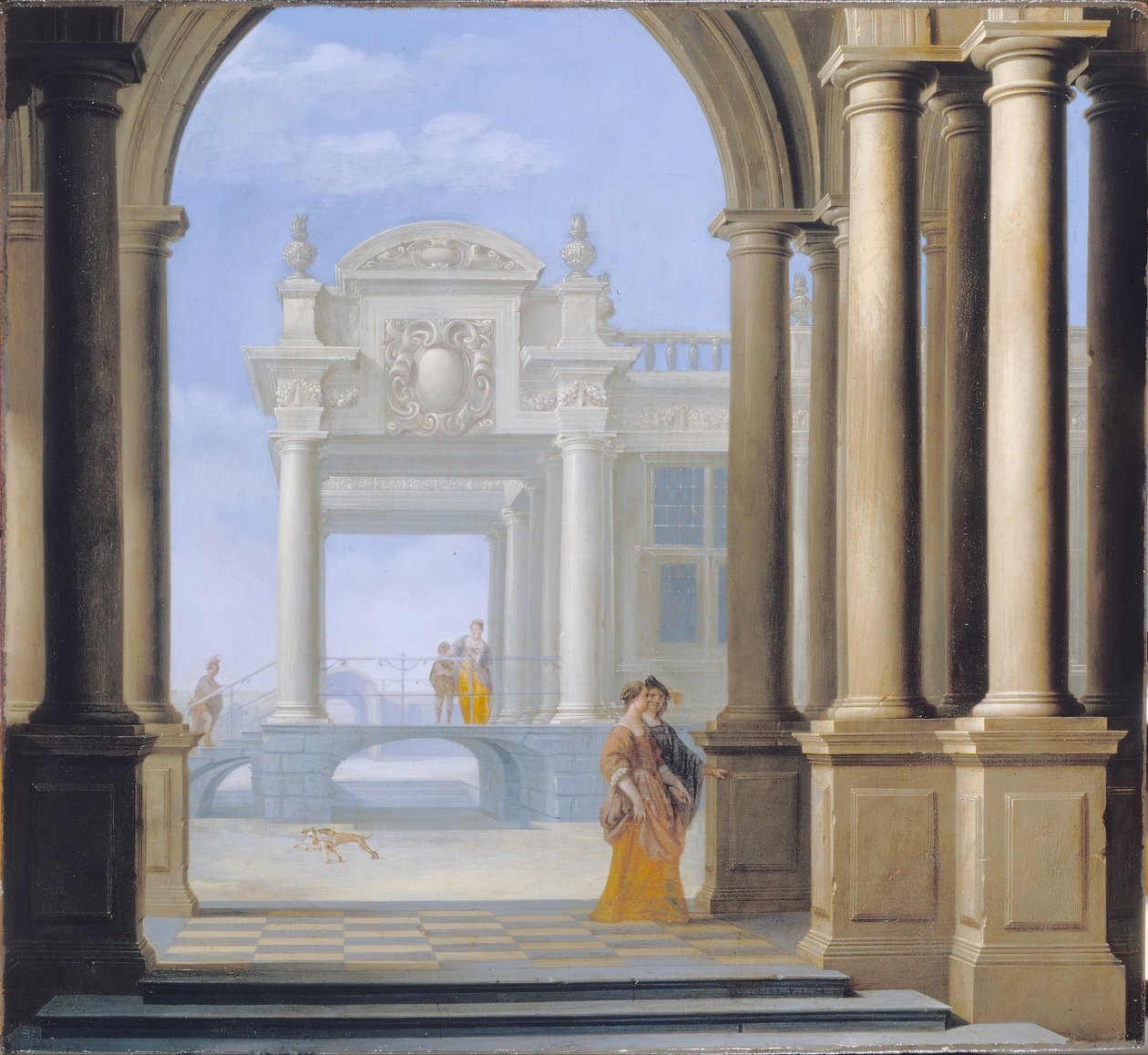 A entrada para um palácio de Dirck van Delen