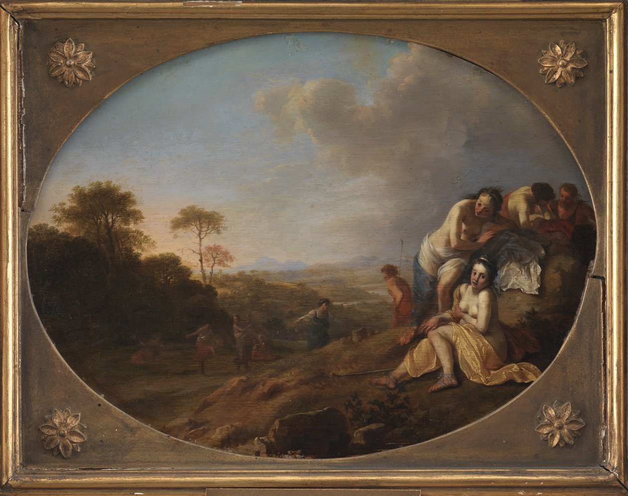 Ninfas em uma paisagem de Dirck van der Lisse