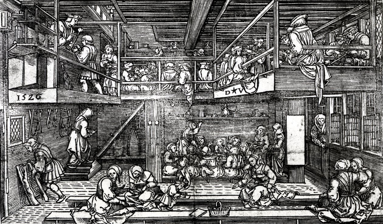 A sala de aula, 1526 de Dirk Jacobsz Vellert