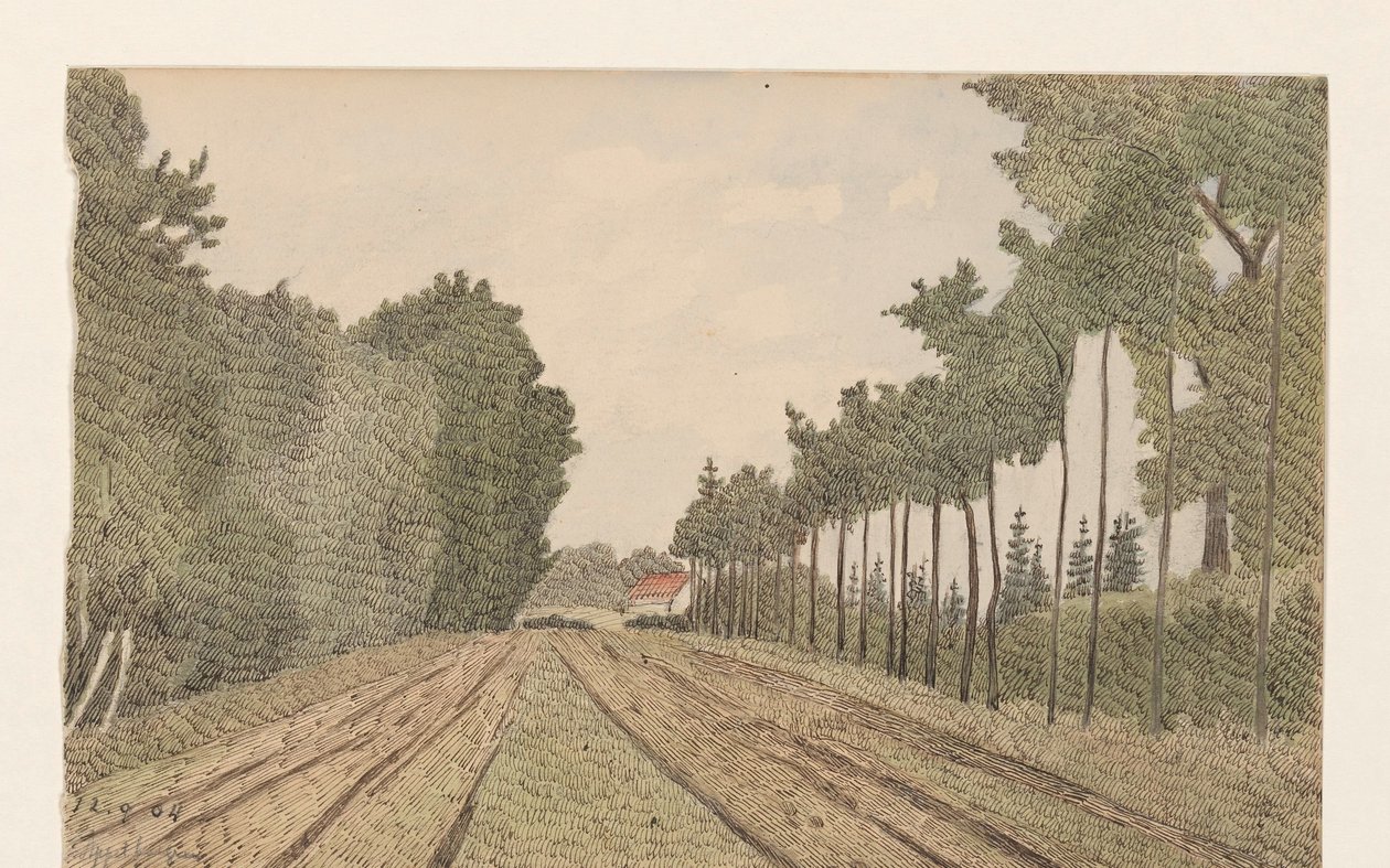 Paisagem com um edifício à distância de Dirk Arnoldus Tavenraat