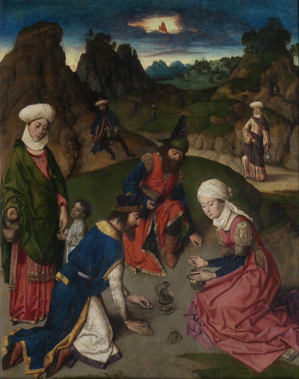Retábulo da Última Ceia: ala direita da reunião de maná, 1464-1468 de Dirk Bouts