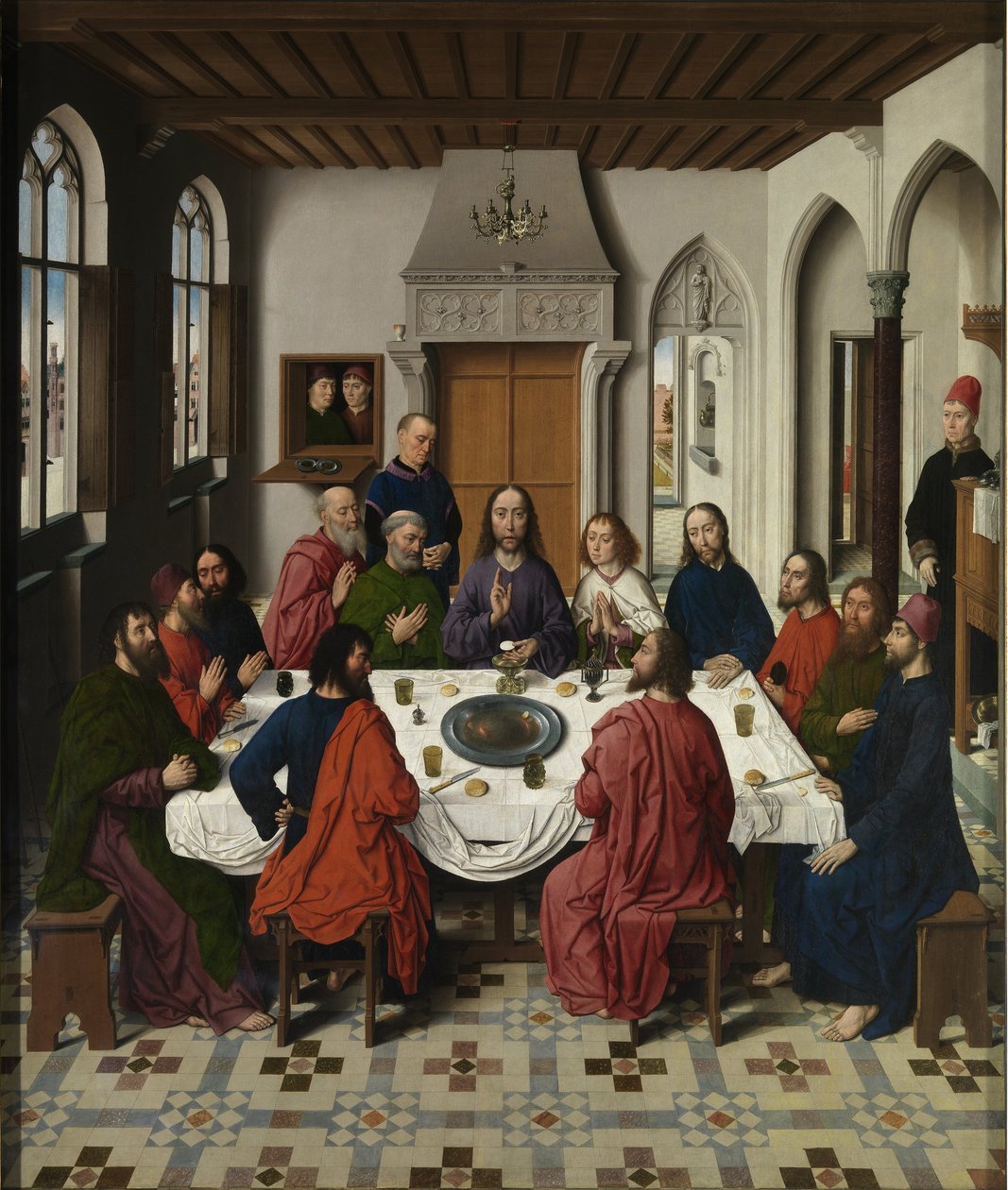Painel central do retábulo da Última Ceia, 1464-1468 de Dirk Bouts
