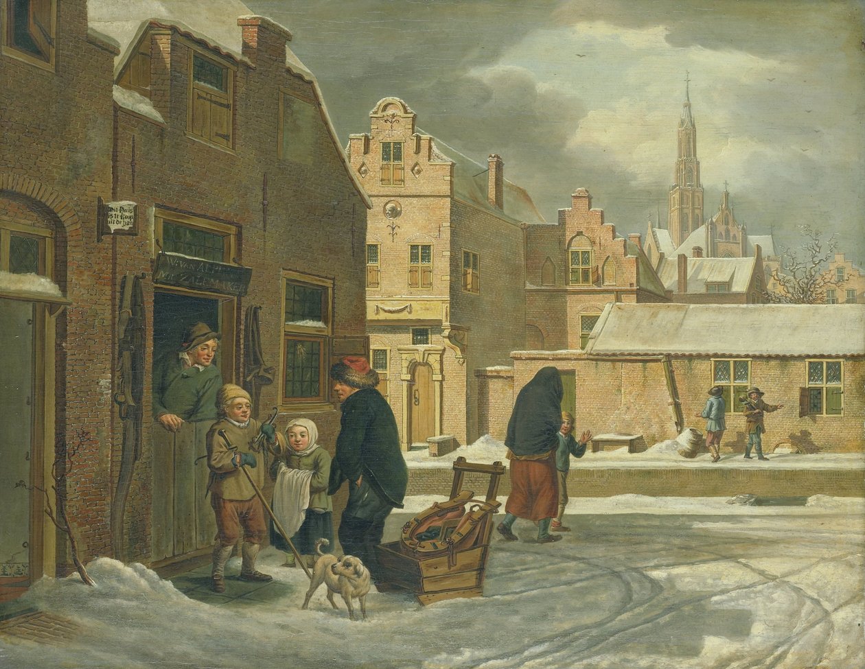 Vista da cidade no inverno de Dirk Jan van der Laan