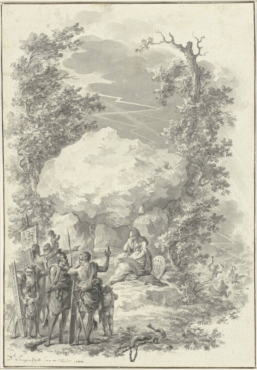 Alegoria sobre a morte de Joan Derk van der Capellen tot den Pol, 1784 de Dirk Langendijk (signed by artist)