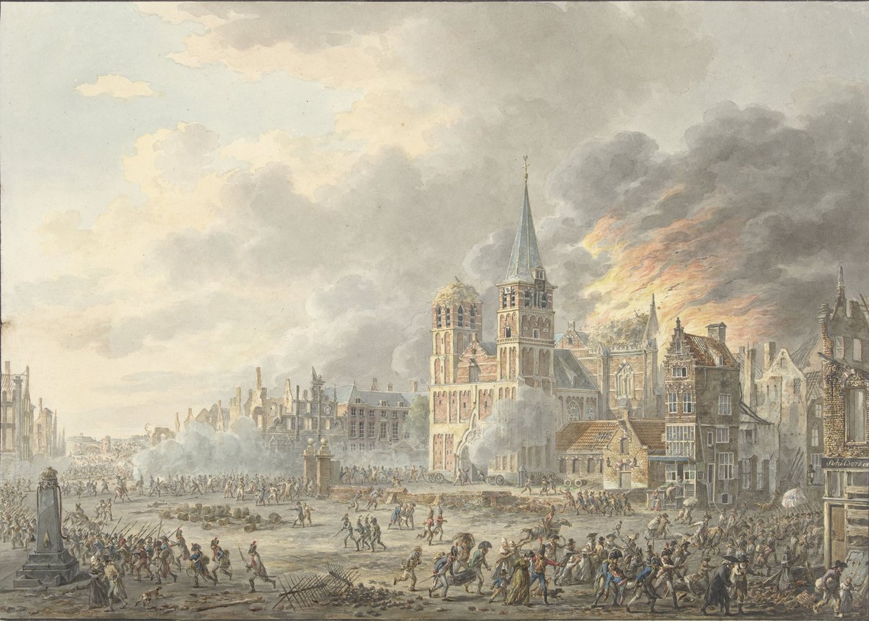 A captura de uma cidade pelas tropas francesas de Dirk Langendijk