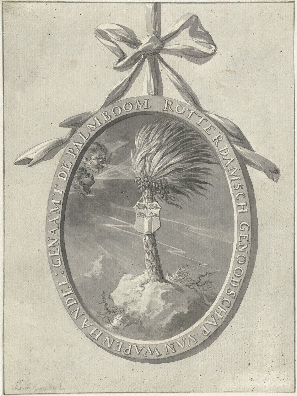 Emblema da sociedade de exercício de Roterdão De Palmboom, 1785. de Dirk Langendijk