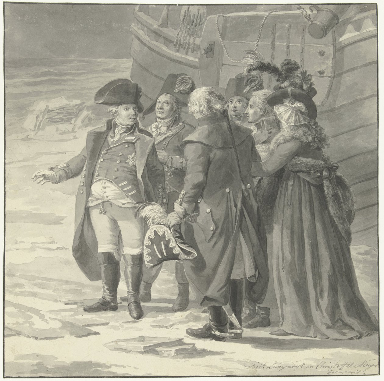 Partida de William V para Inglaterra, 18 de Janeiro de 1795 de Dirk Langendijk