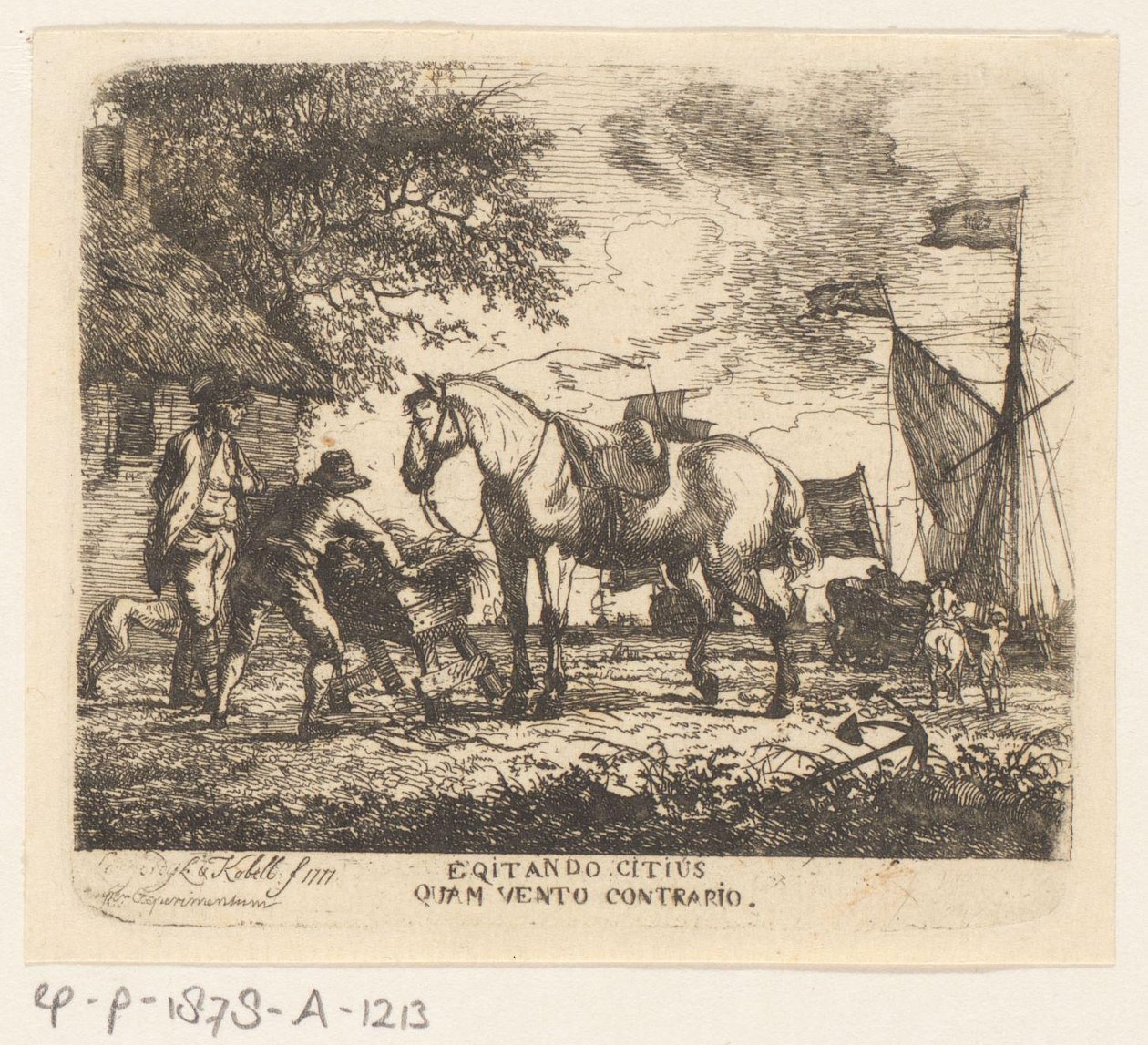 Alimentando o cavalo
Egitando citius quam vento contrario (título sobre o objecto) de Dirk Langendijk