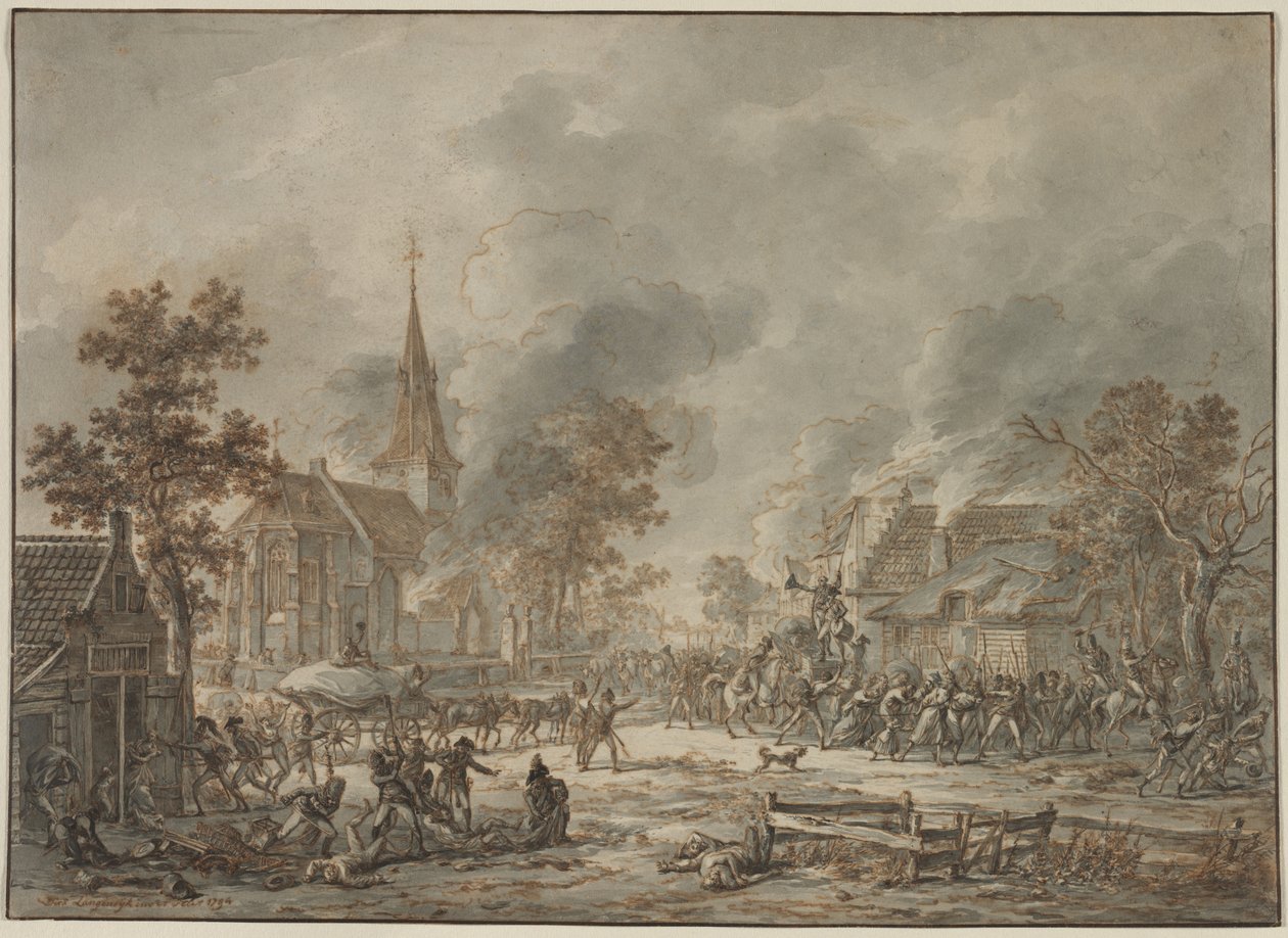 Soldados saqueadores, 1794. de Dirk Langendyk