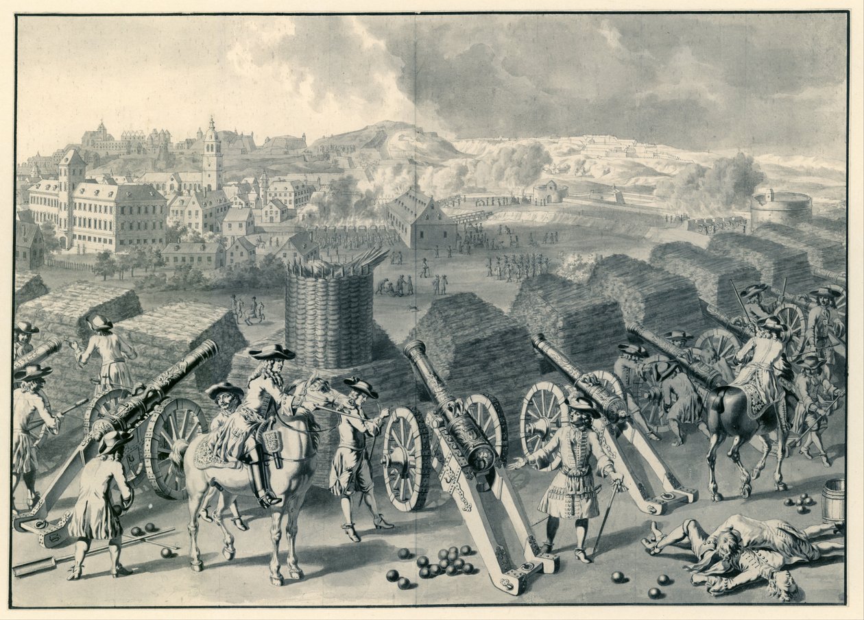 Vista de Namur do Norte durante o Cerco de 1695 de Dirk Maas (possibly)