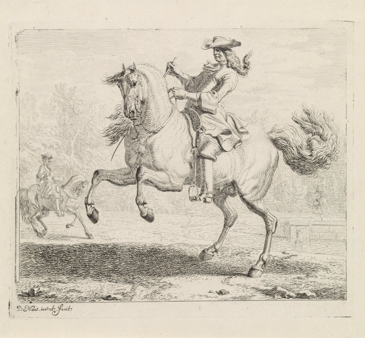 Cavalo de corrida com cavaleiro
Escola de equitação (título da série) de Dirk Maas