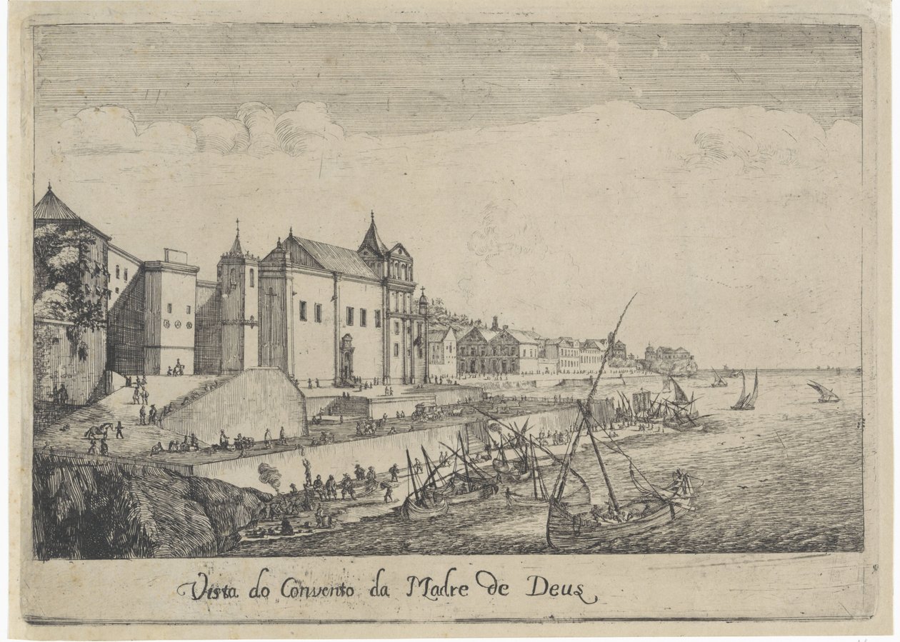 Vista do convento da Mãe de Deus em Lisboa
Vista do Convento da Madre de Deus (título sobre o objecto)
Vistas de Lisboa (título da série) de Dirk Stoop