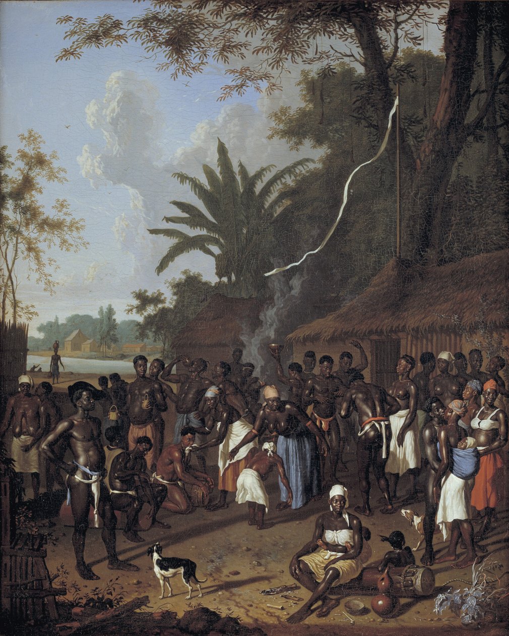 Festa ritual dos escravos em uma plantação de açúcar no Suriname de Dirk Valkenburg