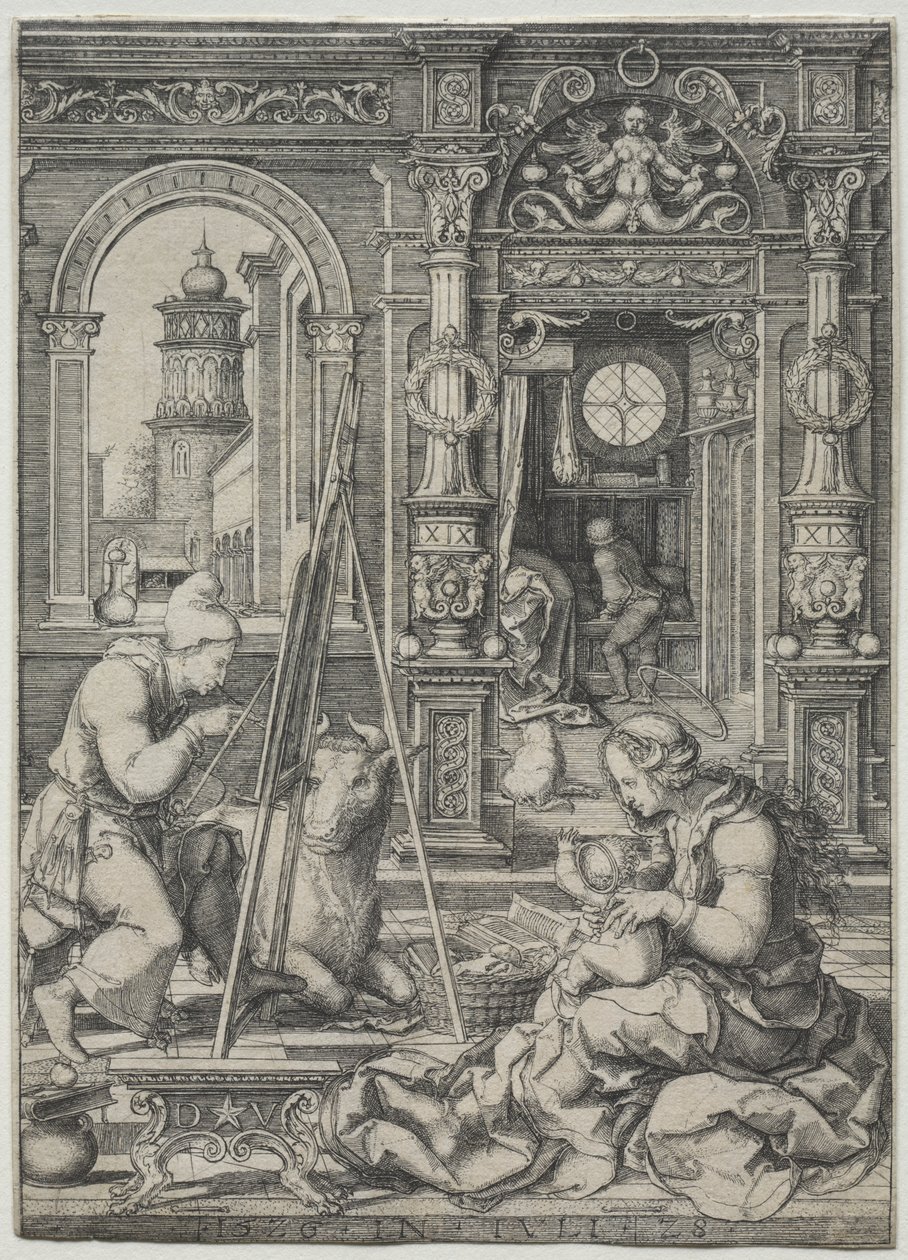 São Lucas pintando a Virgem, 1526. de Dirk Vellert