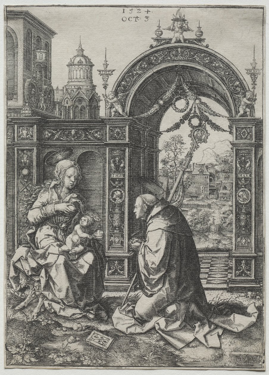A Visão de São Bernardo, 1524. de Dirk Vellert