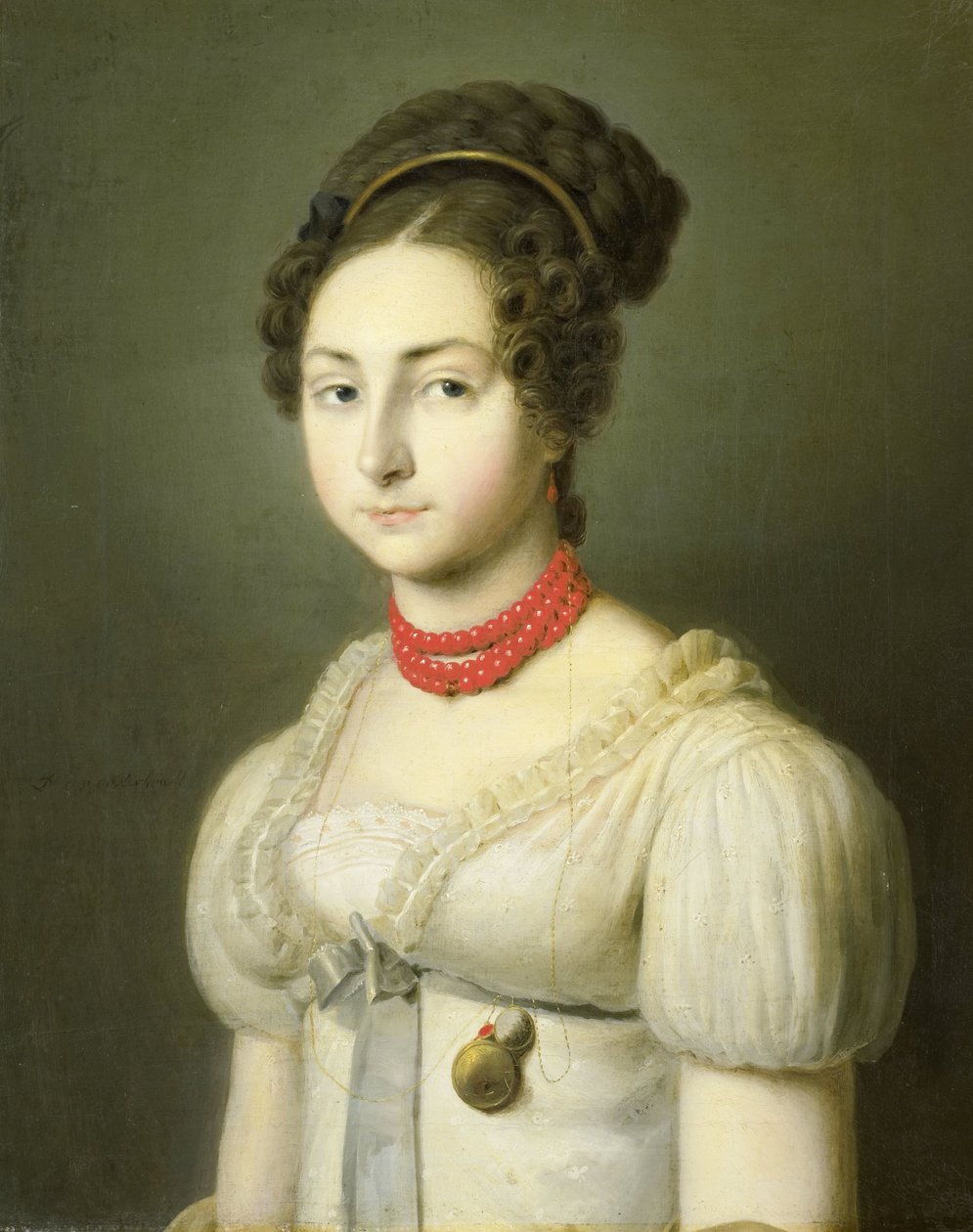 Retrato de Jacoba van Wessem, Esposa do Senhor Stumphius, Burgomestre de Beverwijk de Dirk van Oosterhoudt