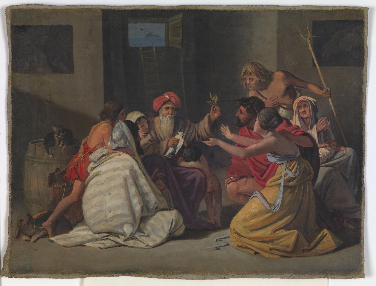 Rascunho da pintura "Noé na Arca" de Ditlev Blunck