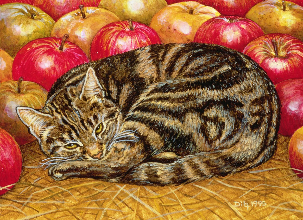 Right-Hand Apple-Cat, 1995 (acrílico no painel) de Ditz
