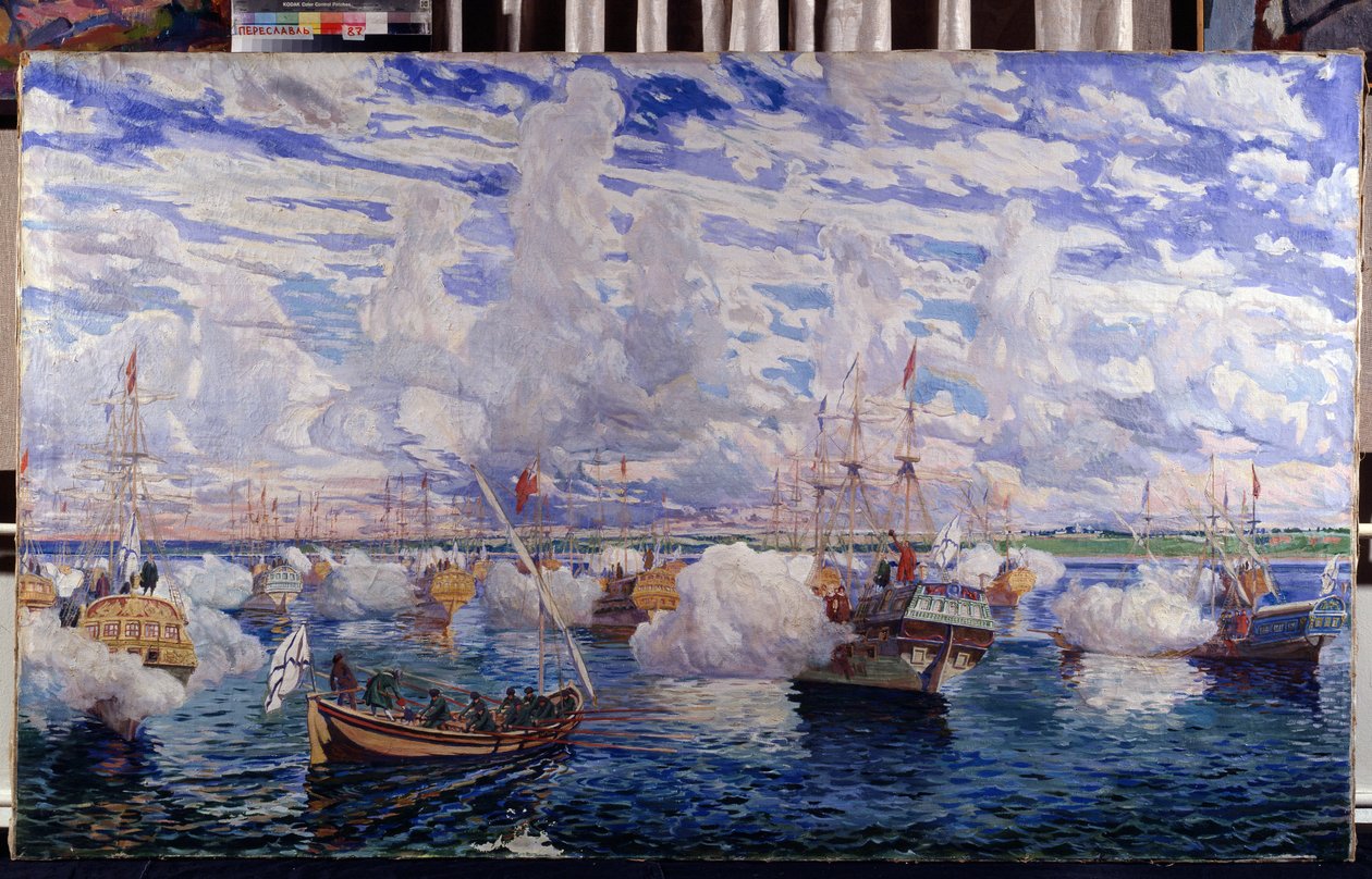 A frota de Pedro I da Rússia (o Grande) de Dmitri Nikolayevich Kardovsky