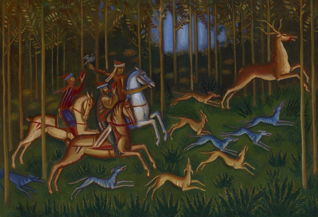 Cena de caça de Dmitri Semyonovich Stelletsky