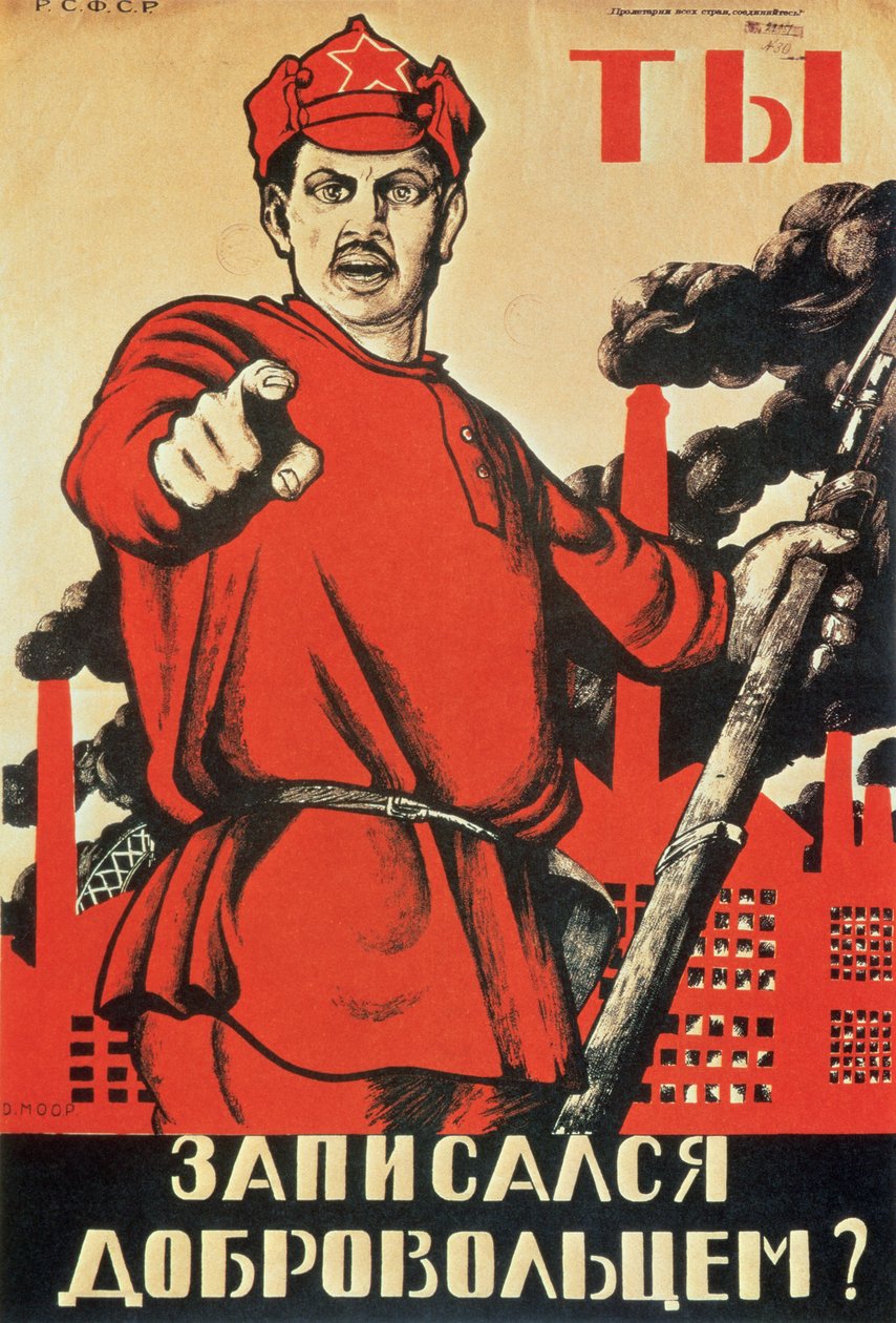 "You - Are You a Volunteer Yet?" cartaz de propaganda de Dmitri Stahievic Moor